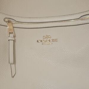 Coach Cream White Shoulder Bag with Gold Accents